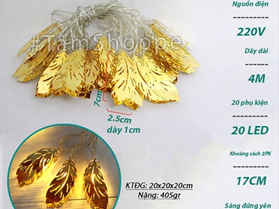 Dây đèn led phụ kiện kim loại vàng ánh kim [Nhiều kiểu - Điện] DAYDEN-25